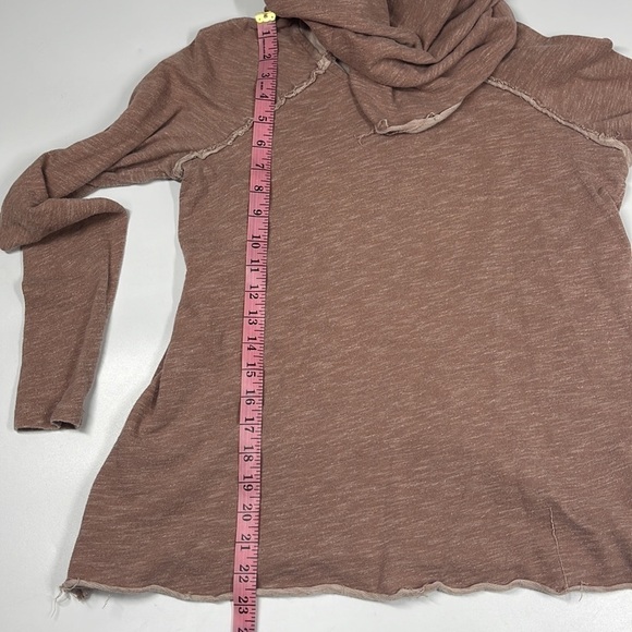 Free People FP Beach Cowl Neck Cocoon cotton Pullover Top Long Sleeve OS - Picture 8 of 9